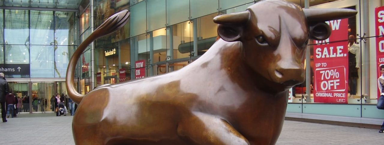 bull sculpture in Birmingham City Centre
