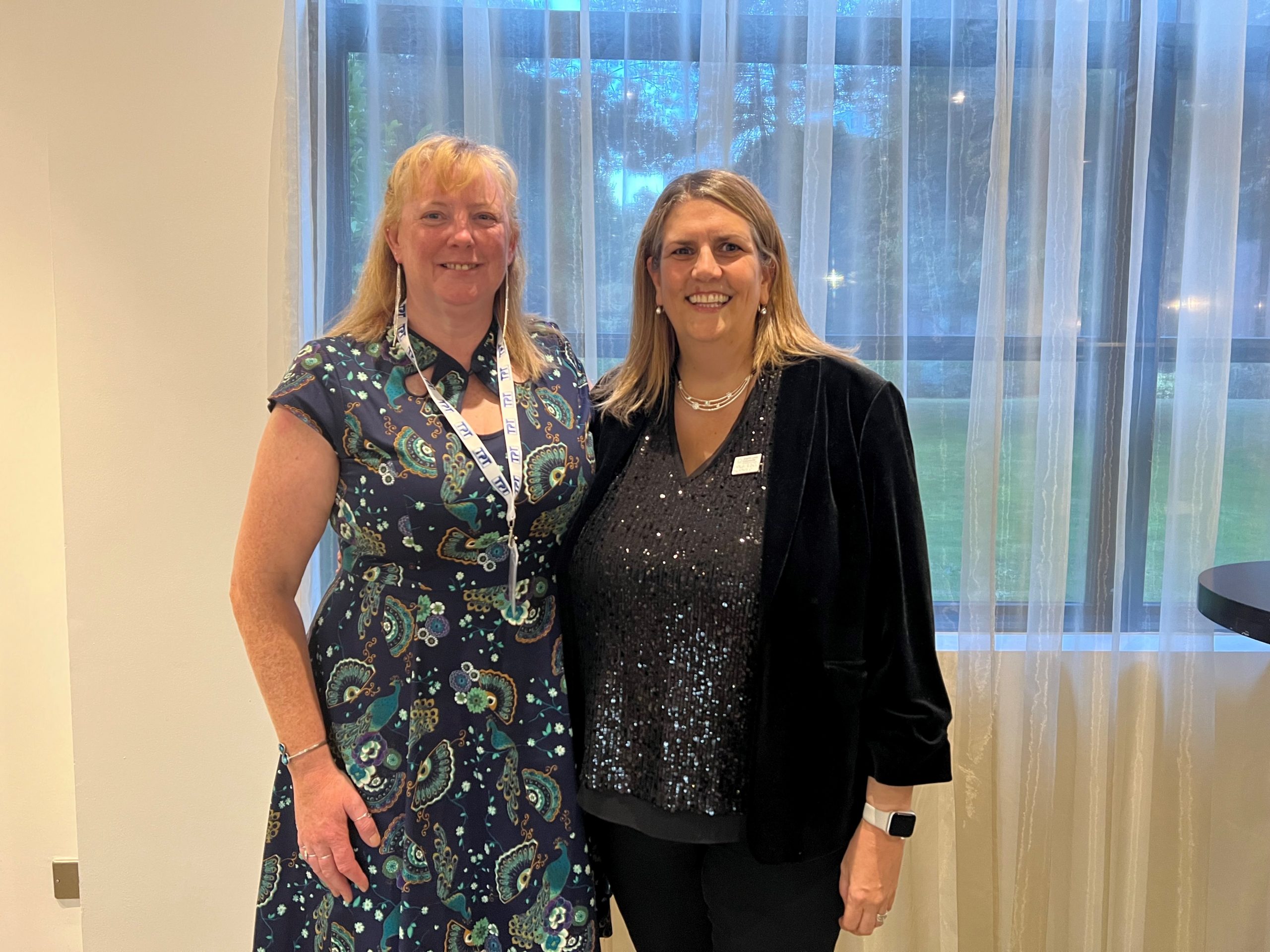 Tricia Sail, host of the 2023 Rodney Powell Awards, with Emma Hughes. Director of Services at TPT.