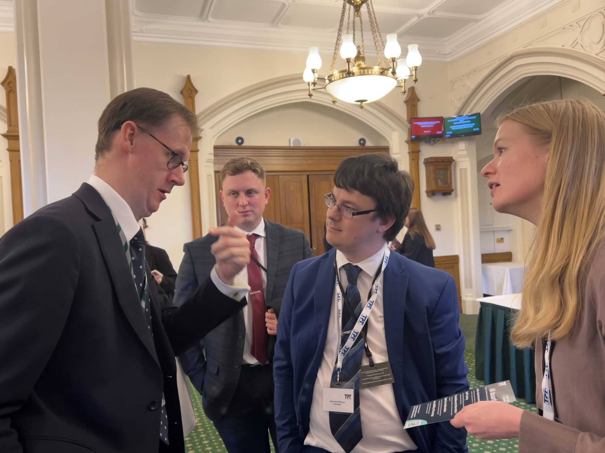Tom Randall, MP, with Essex SLC member Alex and support worker Lucy.