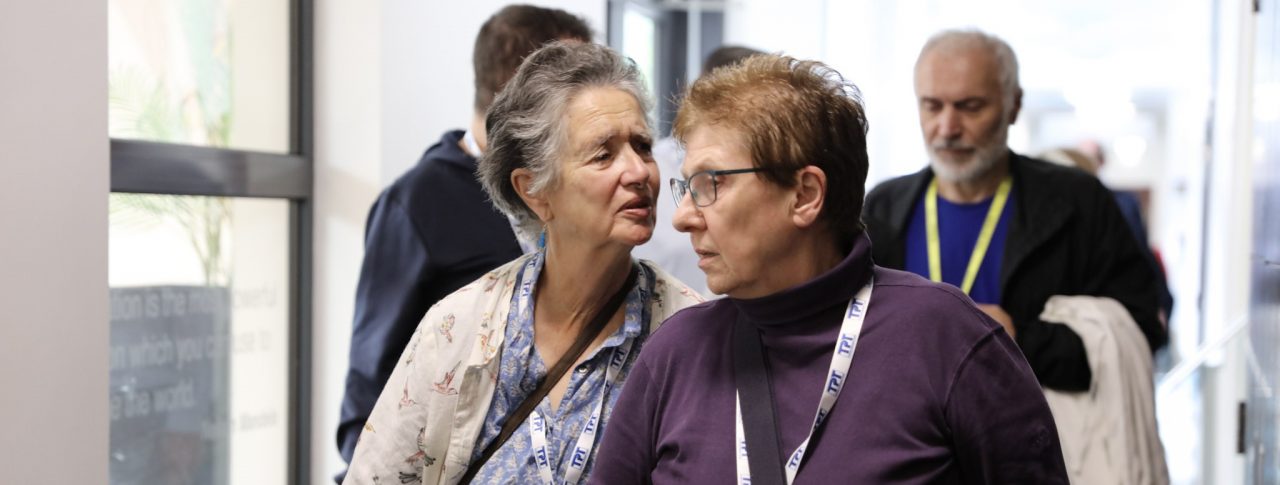 Anna Baldwin and Lesley Robinson, North Yorkshire SLC members, arriving at the conference.