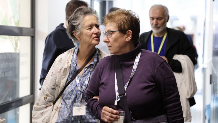 Anna Baldwin and Lesley Robinson, North Yorkshire SLC members, arriving at the conference.