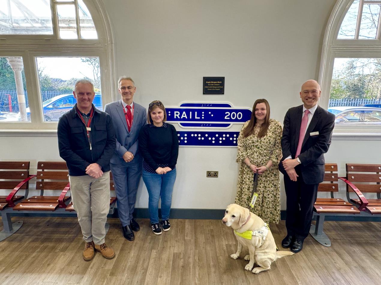 Colleagues from Thomas Pocklington Trust and Greater Anglia at Colchester station (credit: Greater Anglia)