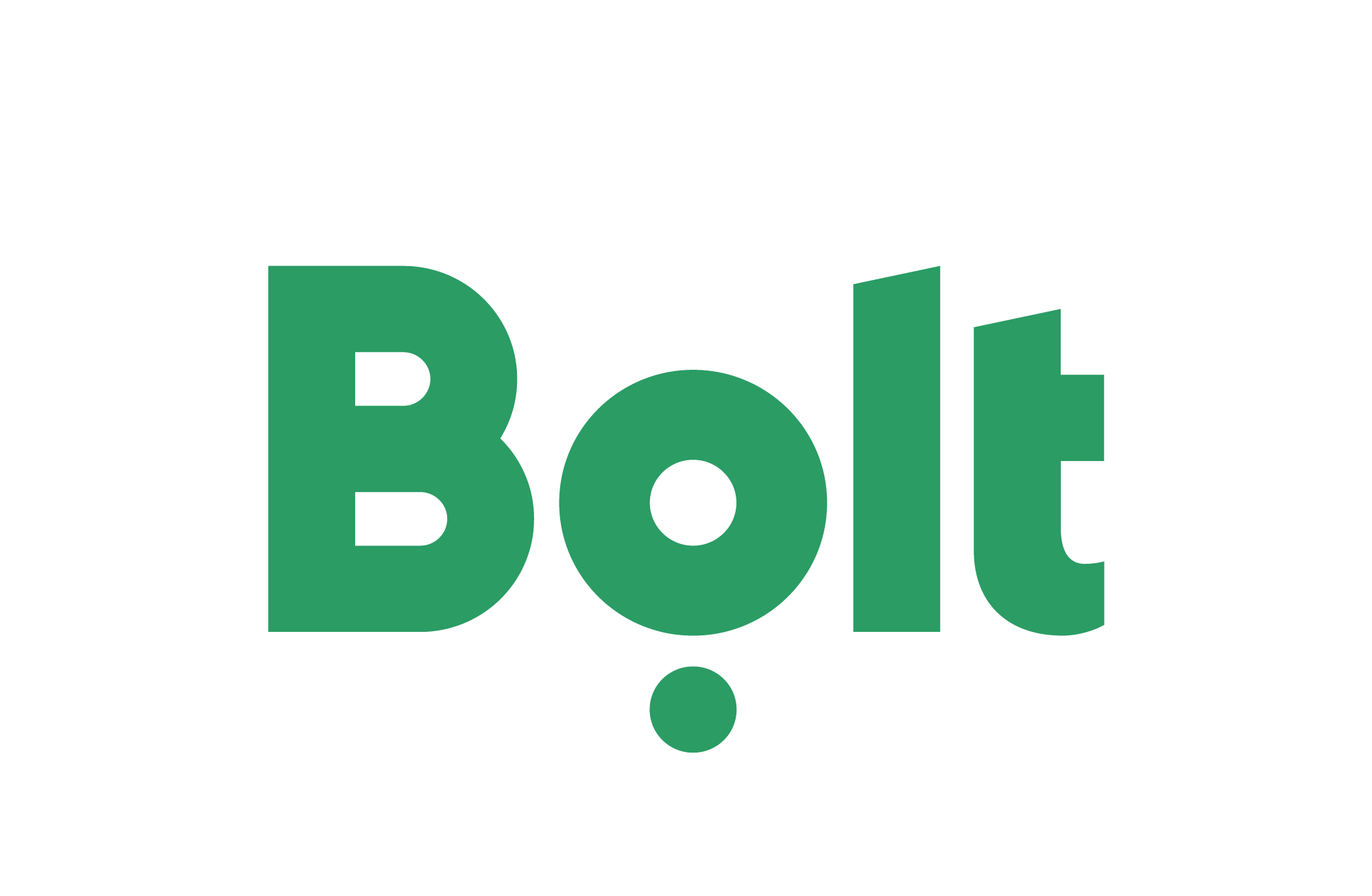 Bolt logo displayed in green on a light grey background. The logo features the word “Bolt” in a rounded typeface, with the full stop beneath the letter “o”.