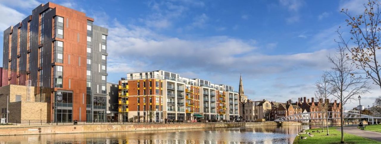 Bedfordshire Sight Loss Council image showing river scene with buildings