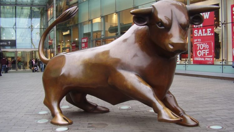 bull sculpture in Birmingham City Centre