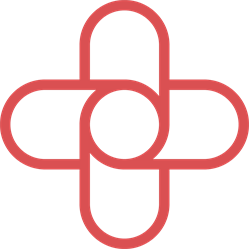 Icon of red cross denoting health and well-being resources
