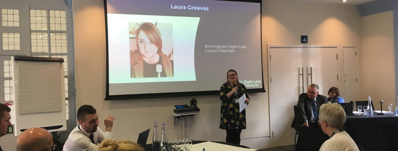 Image showing Laura Greeves presenting to a group of people