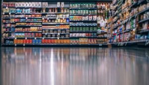 Photo of supermarket shelves