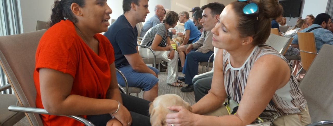 Image showing people in pairs at event talking