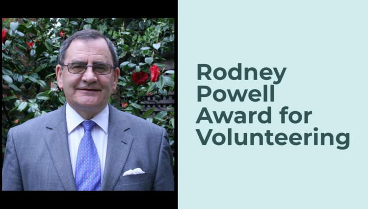 Banner text description Rodney Powell Award for Volunteering.