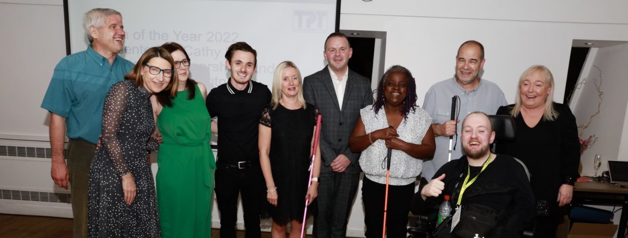 Merseyside Sight Loss Council members collecting their Team of the Year award at this year's Sight Loss Council conference