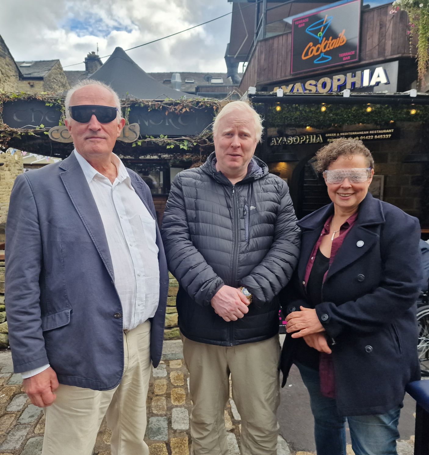 (Left to right) Cllr Colin Hutchinson of Skircoat in Halifax, Senior WYSLC Engagement Manager Iain Mitchell, and Calderdale Cllr Sarah Courtney.