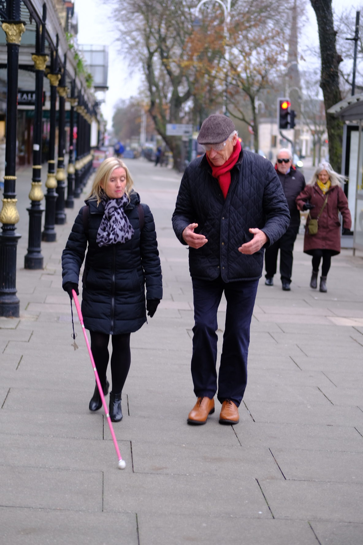 Sight Loss Council Engagement Manager Kelly Barton (pictured left) with Robert Fletcher, Chair of Southport Town Deal