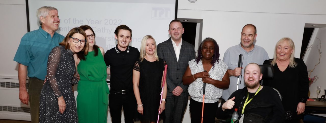 Merseyside Sight Loss Council members collecting their Team of the Year award at this year's Sight Loss Council conference