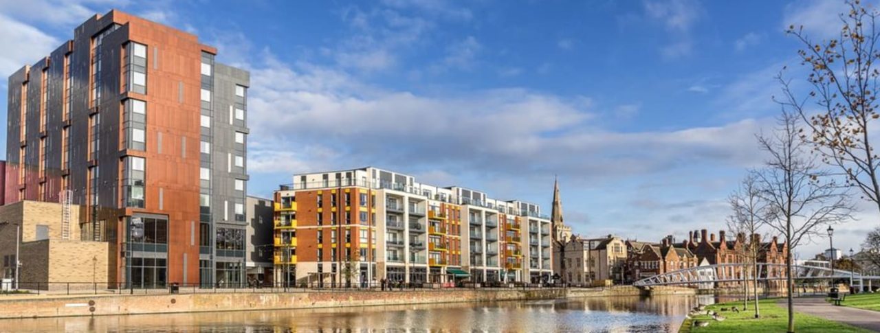 Bedfordshire Sight Loss Council image showing river scene with buildings