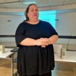 Tyne and Wear SLC member, Hazel Hyland, shown talking at an SLC event.