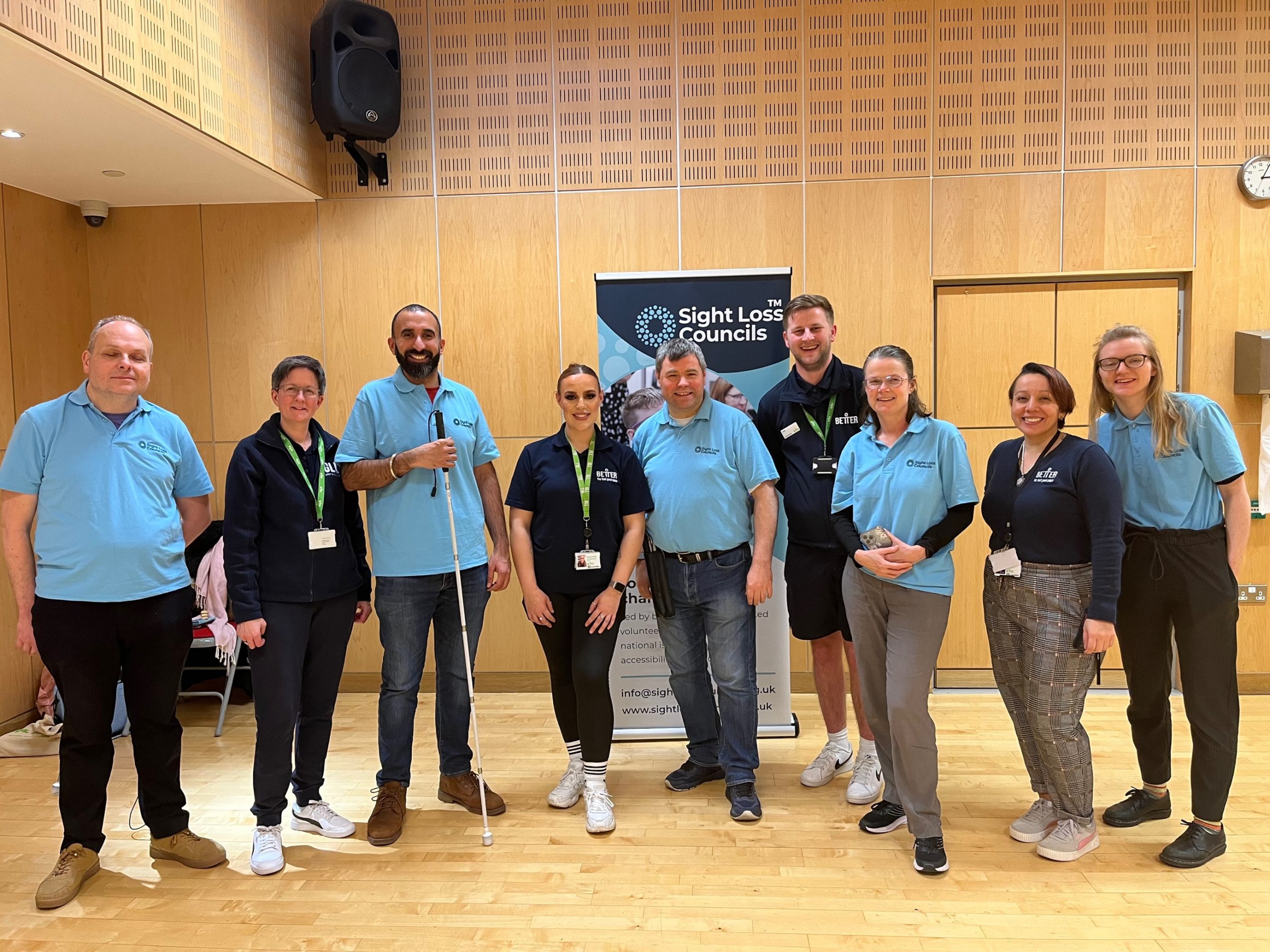 From left to right: London SLC coordinator Liam, Sue, Better Gym, Davinder, London SL member, Adriana, Better Gym, Steve, London SLC member, Luke Blake, Better Gym, Vicky, London SLC member, Susana Valenzuela, better Gym, and Lucy, Senior Engagement Manager for the South.