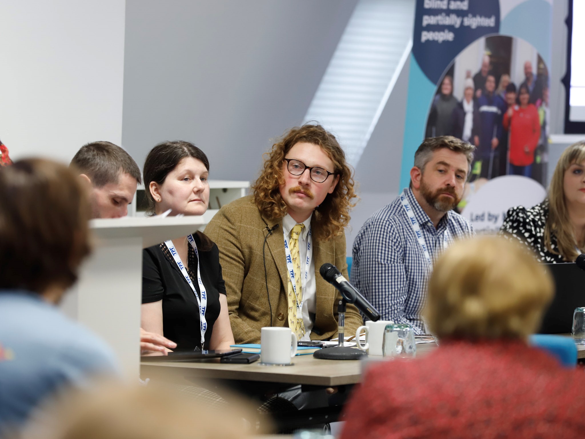 From left to right: Dominic Lund-Cohen, Accessibility and Inclusion Manager at Rail Delivery Group, Victoria Garcia, Accessibility and Communities manager, Brighton and Hove buses, Tom Jones, Campaigns Officer at TPT, David Harris, Transport Strategy Planner for Transport for West Midlands, and Gemma Toolan, Head of Customer Experience for Stagecoach.