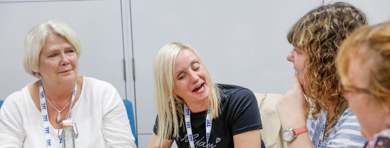 Gill Currie, Kelly Barton, Rachael Foley, photographed laughing together during the retail project session.