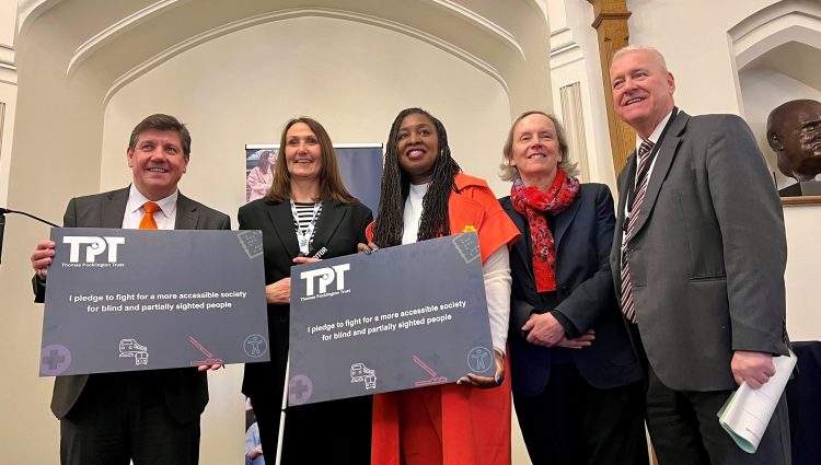 Ian Lavery, Margaret Greenwood, Dawn Butler and Steven Metclafe pictured with Cathy Low, Director of Partnerships at TPT, and holding the TPT pledge.