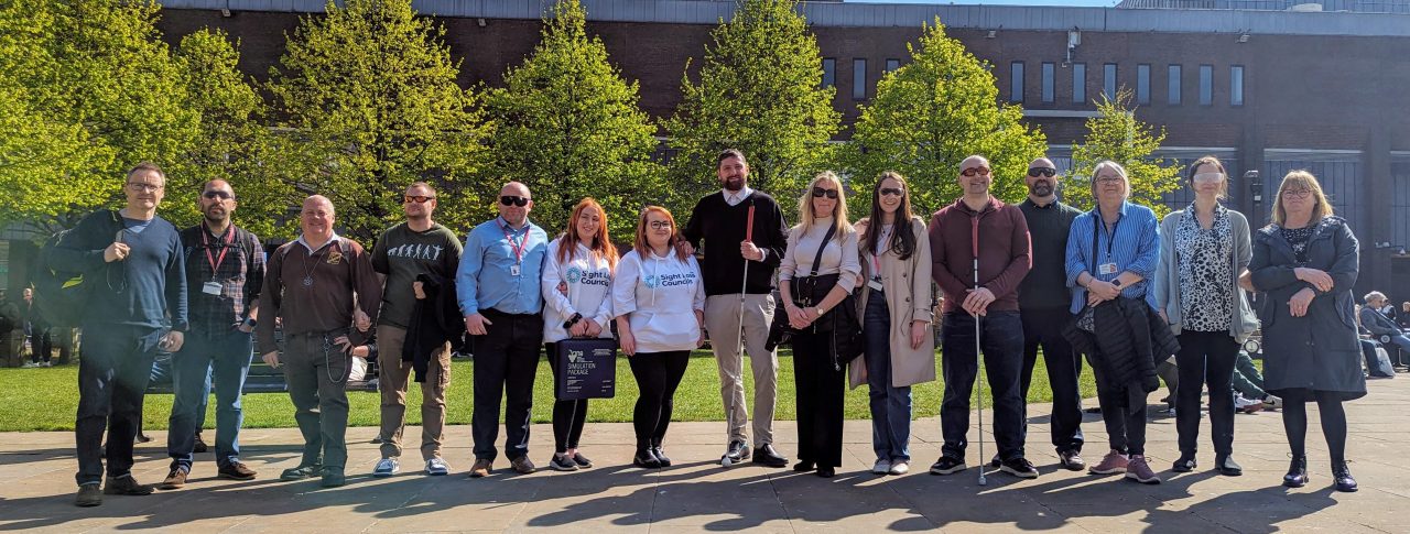 Engagement Manager, Jack Moffat, Tyne and Wear volunteers, Lando van Hilton and Steve Holliday, pictured with officers from Newcastle City Council outside the Newcastle Civic Centre.